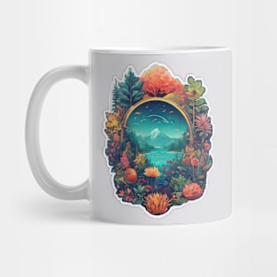 Landscape artwork sticker design Mug